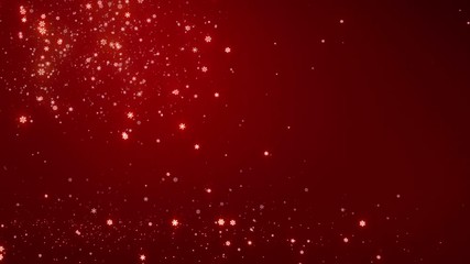 Frohe Neues Jahr. Christmas background with bright snow. Background with the words Happy New Year in different languages. German version. Loopable from frame 391 to the end.