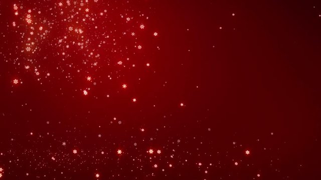 Frohe Neues Jahr. Christmas background with bright snow. Background with the words Happy New Year in different languages. German version. Loopable from frame 391 to the end.