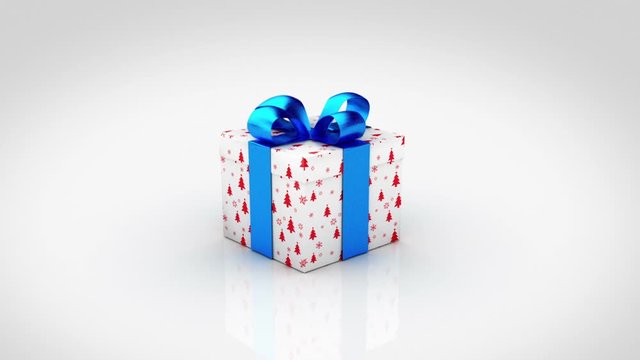 Christmas gifts. 3D animation of 6 different Christmas gifts with nice ribbons opening. 