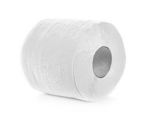 toilet paper on white background