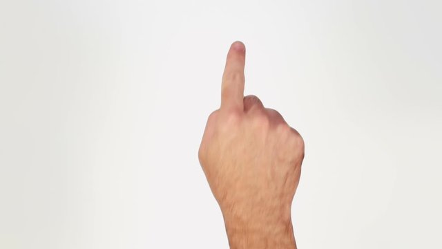 Set of 8 hand gestures showing the uses of computer touchscreen, tablet or trackpad. Male hand. Tablet. Touchscreen gestures. Alpha matte. More options in my portfolio.