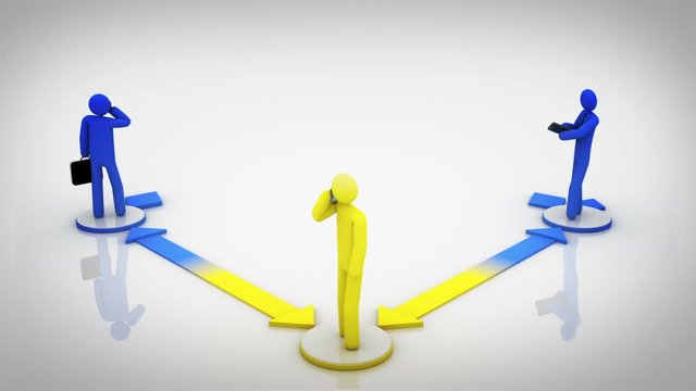 Organization chart. White background. 2 videos in 1 file. Animation representing an organization chart concept. Loopable from frame 799 to frame 898.