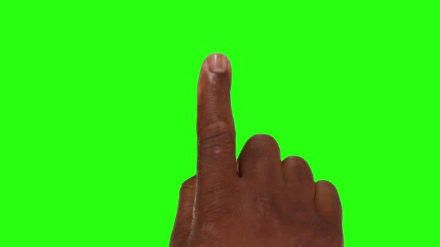 Four different hands. Set of 16 hand touchscreen gestures, performed by a caucasian woman/man, an african american woman/man. Green screen. More options in my portfolio.     