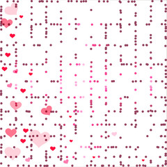 Obraz na płótnie Canvas Romantic halftone pattern with pink hearts 