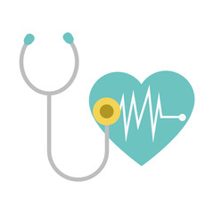 stethoscope and cardio heart icon, colorful design