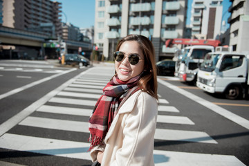 Fototapeta premium Beautiful woman tourist in Tokyo, Japan