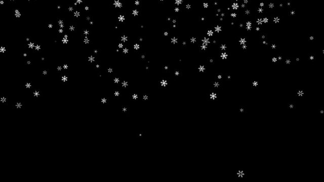Snowflakes falling over black background. Loopable. Black and White. More options in my portfolio.         