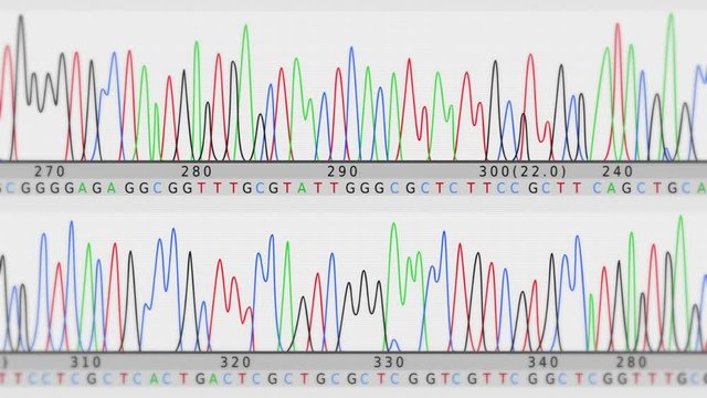 DNA Sequence. Frontal view. White-Cyan. 2 videos in 1 file. Lateral view of DNA sequences. Loopable. More options in my portfolio. 