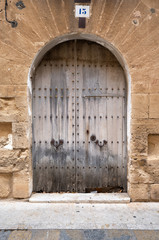 Alte Holztüre auf der Insel Mallorca, Spanien