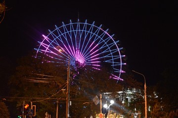  Ferris wheel in park at night