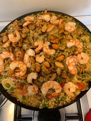 paella in a pan