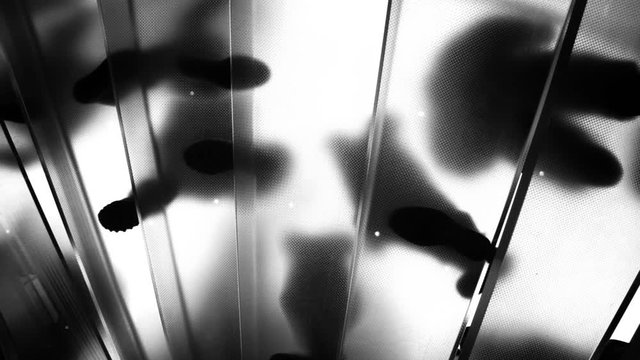 Silhouettes seen from a glass floor. Black and White. More options in my portfolio.