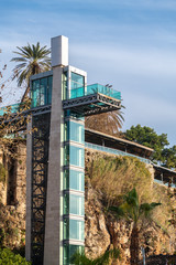 Modern glass elevator