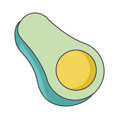 half avocado icon, colorful design