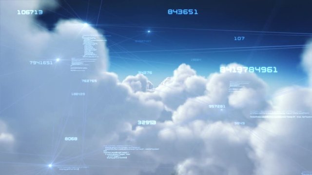 Flying through clouds with network connections. Loopable. Growing social networks. More options in my portfolio.     