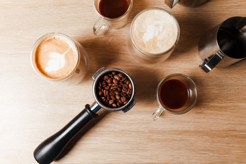 Professional coffee making accessories concept