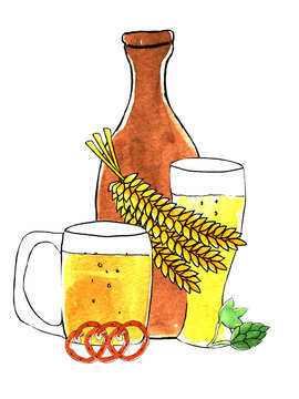 Download 36 Best Beer Watercolor Images Stock Photos Vectors Adobe Stock