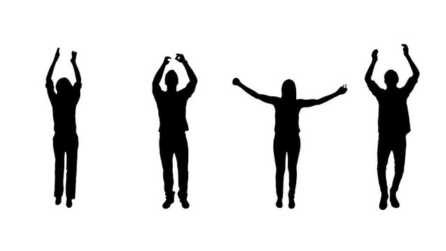 Cheering people. Alpha matte. 4 in 1. Full length people clapping and cheering. More options in my portfolio.