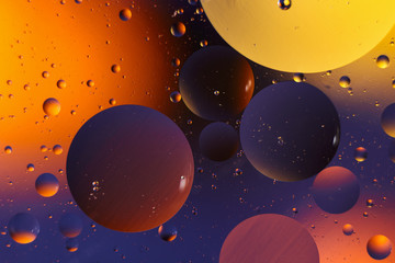 Oil drops on a water surface for modern and creation design background.