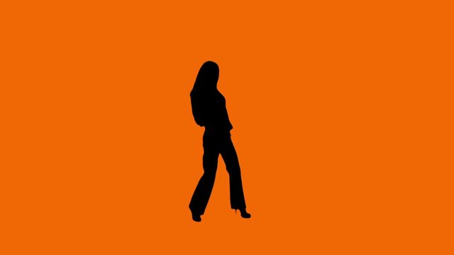 Female dancer over orange background. More options in my portfolio.