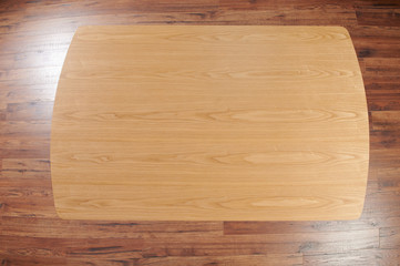 One wooden table above view
