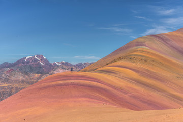 Fototapeta na wymiar Rainbow mountains from Ausangate trek in Peru