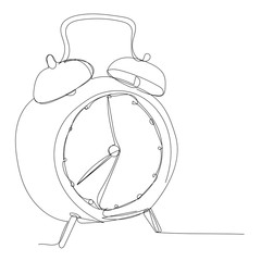 continuous line drawing, alarm clock