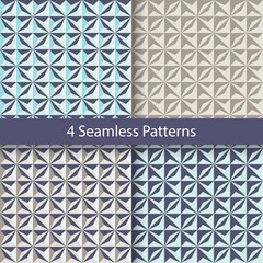 Vector 3d seamless pattern collection in retro style - 312965528