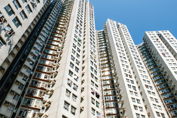 high rise residential building facade, real estate exterior