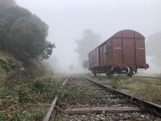 Obraz premium viejo vagon de tren de transporte