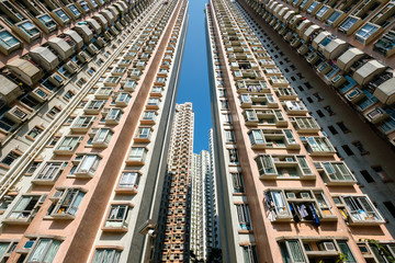 residential skyscraper building, real estate exterior, HongKong