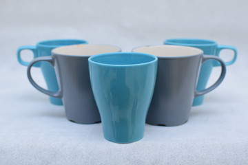 Mockup set of colorful Tea or coffee ceramic mug.  template for branding identity and company logo design/ drink-ware, Dining 