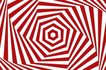 Fototapeta premium Vector abstract illustration of swirl, vortex pattern. Trendy background in op art style, optical illusion.