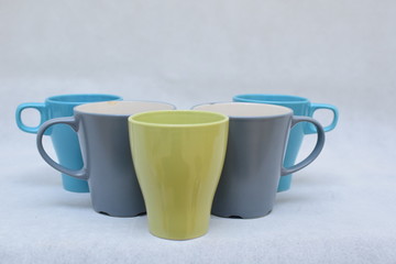 Mockup set of colorful Tea or coffee ceramic mug.  template for branding identity and company logo design/ drink-ware, Dining 