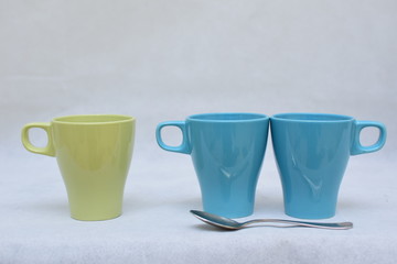 Mockup set of colorful Tea or coffee ceramic mug.  template for branding identity and company logo design/ drink-ware, Dining 