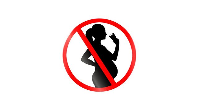 Schild Alkoholverbot f&uuml;r Schwangere (3D animiert)