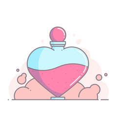 Bottle with love potion. Icon magic elixir
