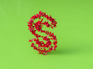  Tiny dollar signs forming the outline of a bigger dollar