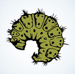 Little caterpillar. Vector sketch drawing