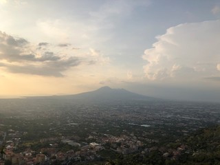 Volcano in Italy, sunset