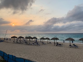 Beach in Varadero in sunset, Cuba