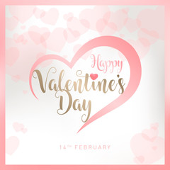 happy valentines day greeting card vector illustration
