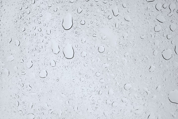Texture of raindrops on skylight glass.