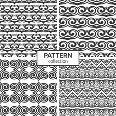 Set of four abstract seamless patterns. Antique ornaments.