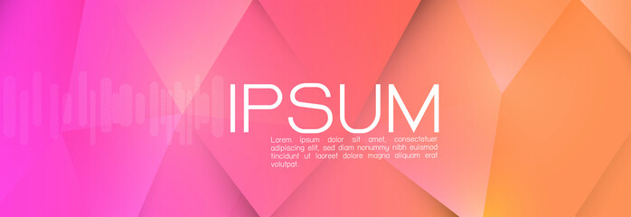 Colorful gradient triangles in geometric contemporary style. Abstract geometric horizontal template and modern stylish texture. Vector illustration