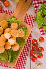 Fried Mozzarella cheese balls.
