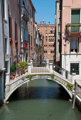 Fototapeta na wymiar Venice, Italy. Beautiful bridge at Campo Sant'Angelo in San Marco, district in Venice