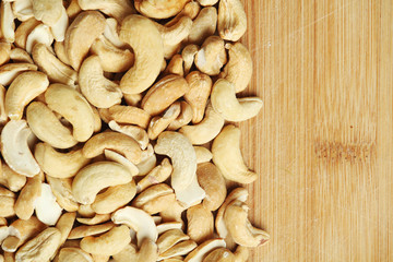 Background formed with cashew nuts	
