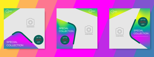 social media post template collection