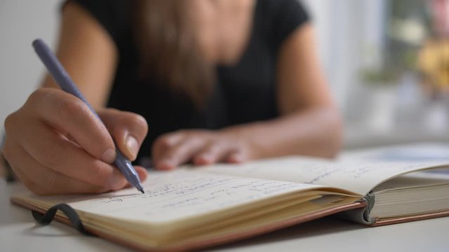 Frau schreibt ins Notizbuch - Business/Start-up/ Student